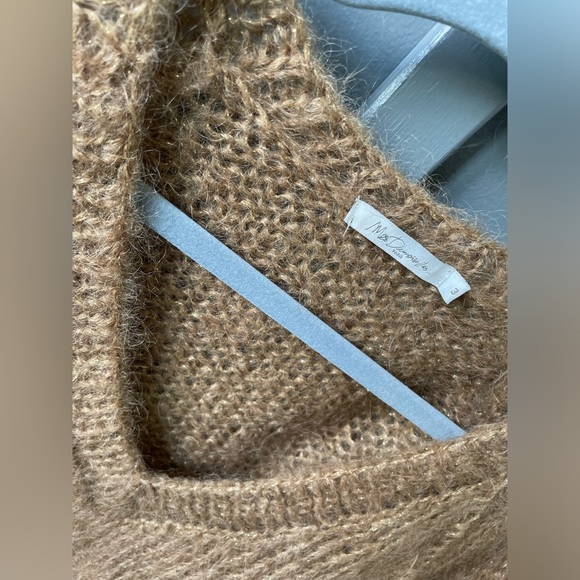 ANTHROPOLOGIE Mes Demoiselles Lutin metallic mohair-blend V NECK sweater 3 L XL - Picture 3 of 5